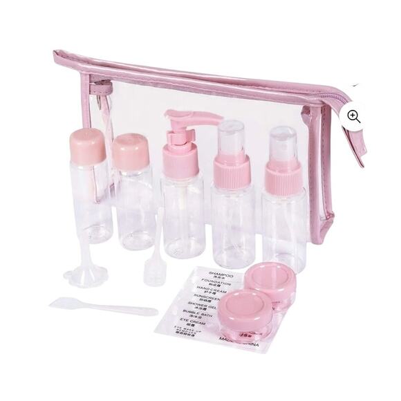New 5 piece travel toiletry bag with containers - Picture 1 of 4